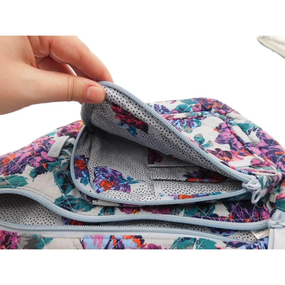 Vera Bradley Neon Blossom Blooms Sling Backpack Floral Purple Flowers Bag